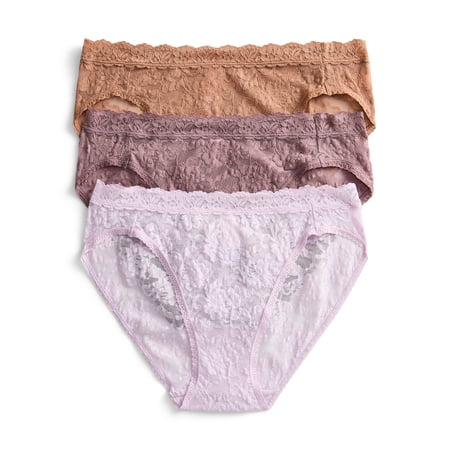 Joyspun Women's Lace Cheeky Panties, 3-Pack, Sizes XS-3XL