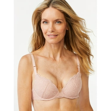 Joyspun Women's Lace Push Up Bra, Sizes 34A to 40D