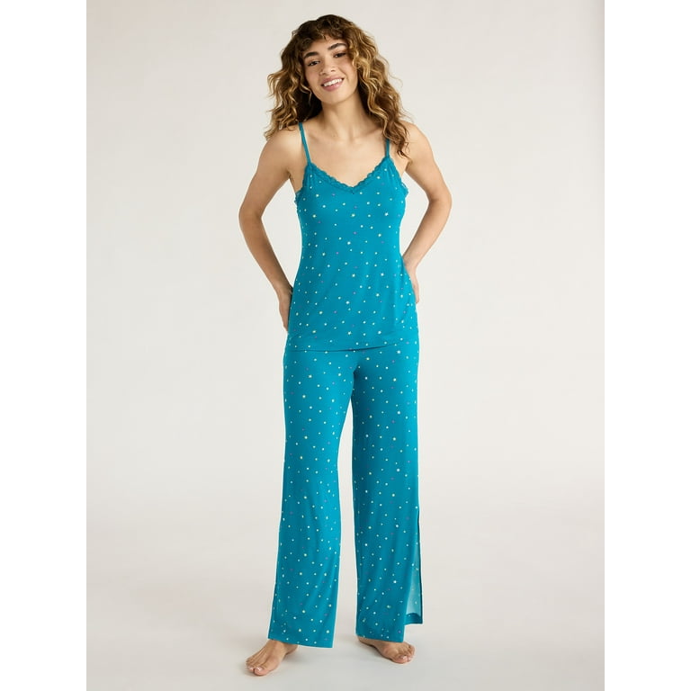 Lace Trim Cami And Pant Pajama Set Sandee Rain Boutique Lace Trim