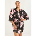thumbnail image 1 of Joyspun Women’s Lace Trim Satin Robe, Sizes S-3X, 1 of 4