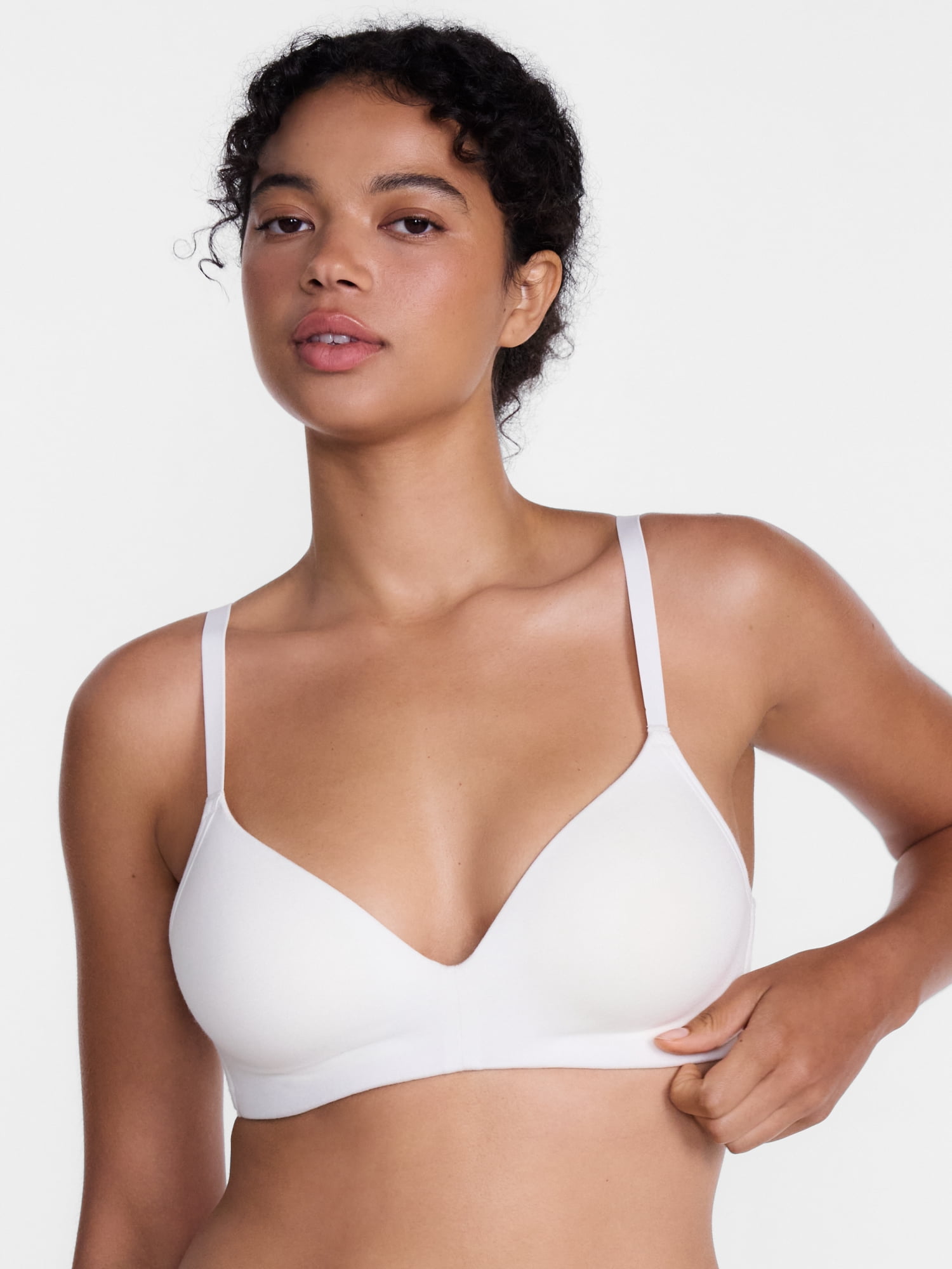 Joyspun Women's Lightly Lined Cotton Blend Comfort Wireless Bra, Sizes XS-XXXL