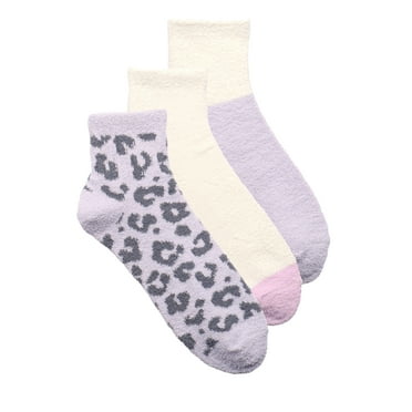 Joyspun Women's Lightweight Cozy Ankle Socks, 3-Pack, Size 4-10