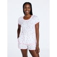 thumbnail image 1 of Joyspun Women's Lightweight Short Sleeve Sleep Tee and Shorts Set, 2-Piece, Sizes XS-3X, 1 of 6