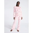 thumbnail image 1 of Joyspun Women's Folded Giftable Plush Long Sleeve Top and Pants Pajamas Set, 2-Piece, Sizes S-3X, 1 of 4