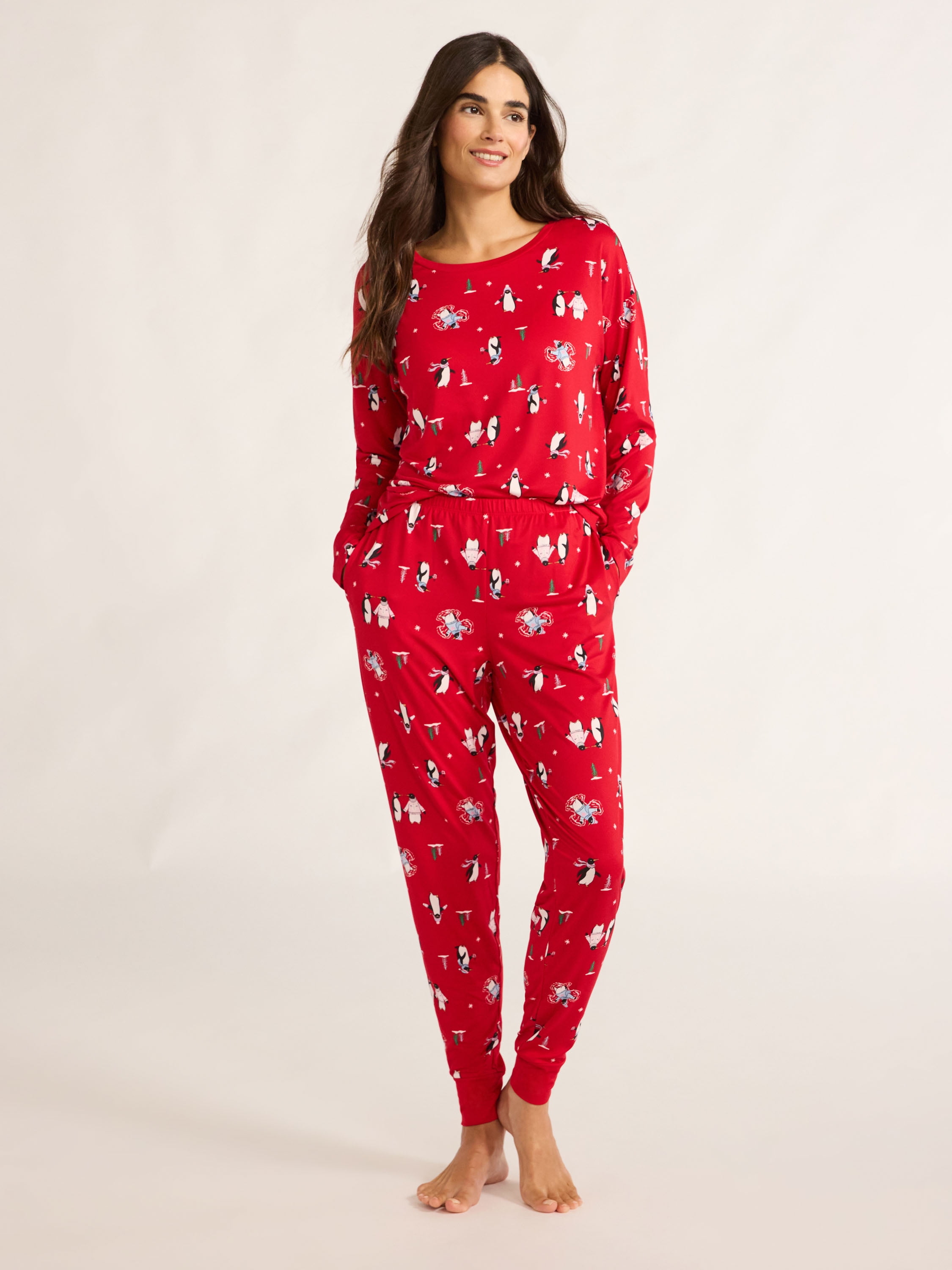 Joyspun Women s Long Sleeve Tee And Jogger Pants Pajama Set 2 Piece joyspun-women-s-long-sleeve-tee-and-jogger-pants-pajama-set-2-piece