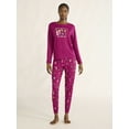 thumbnail image 1 of Joyspun Women’s Long Sleeve Tee and Jogger Pants Pajama Set, 2-Piece, Sizes S-3X, 1 of 2