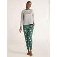 thumbnail image 1 of Joyspun Women’s Long Sleeve Tee and Jogger Pants Pajama Set, 2-Piece, Sizes S-3X, 1 of 6