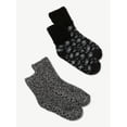 thumbnail image 1 of Joyspun Women's Lounge Crew Socks, 2-Pack, Size 4-10, 1 of 2