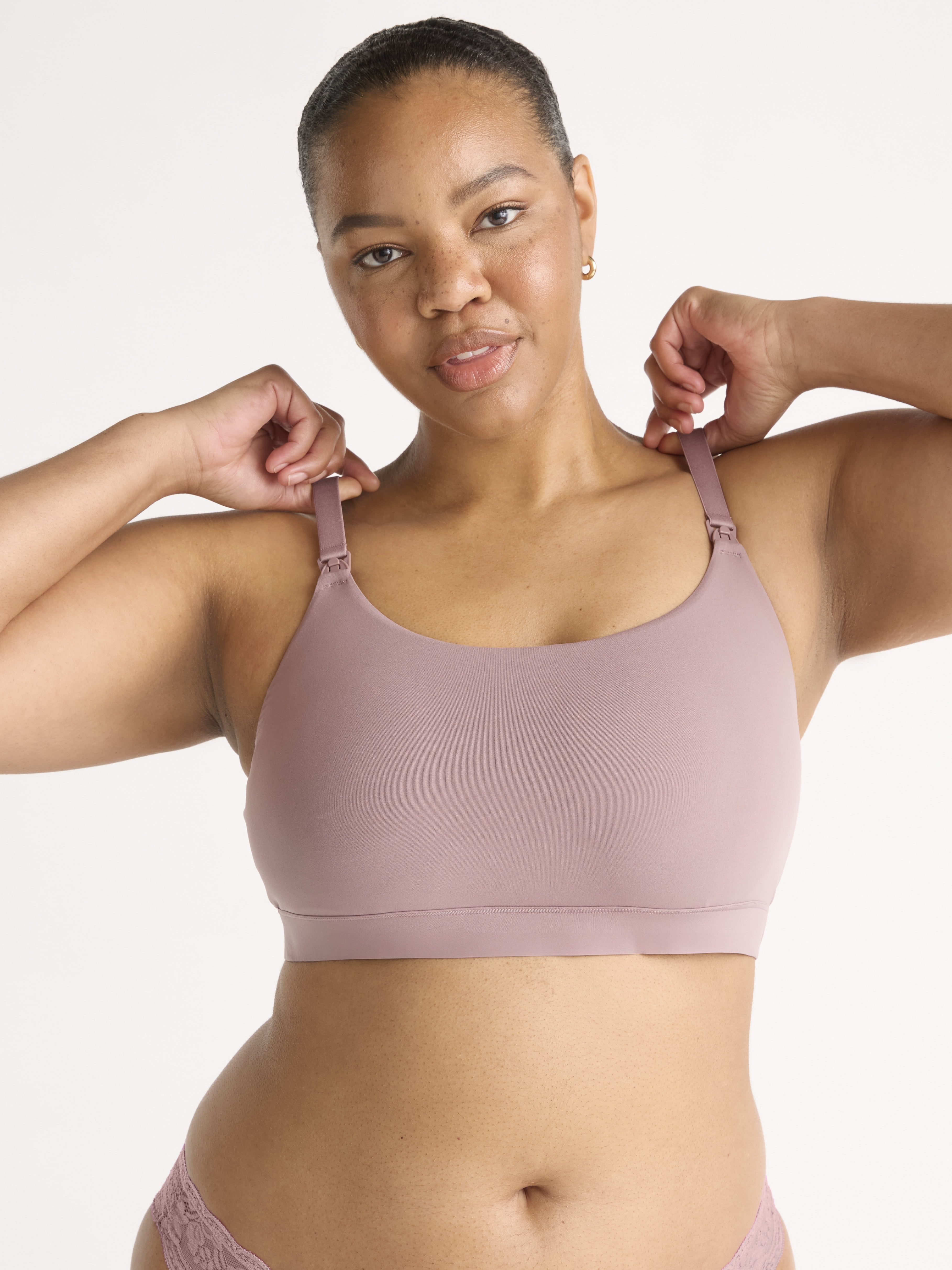 Joyspun Women's Maternity Fit Stretch Nursing Bralette, Sizes S-3XL