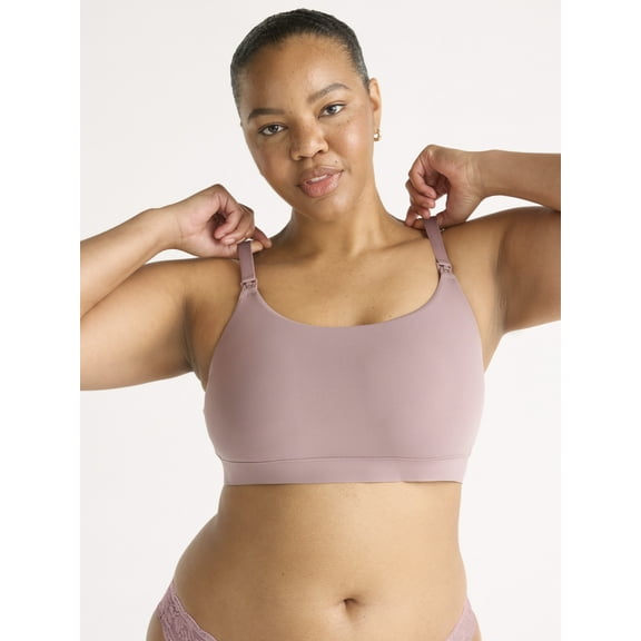 Joyspun Women's Maternity Fit Stretch Nursing Bralette, Sizes S-3XL