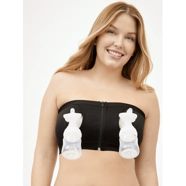Joyspun Women's Maternity Hands-Free Nursing Pumping Bandeau Bra, Sizes S to 3X