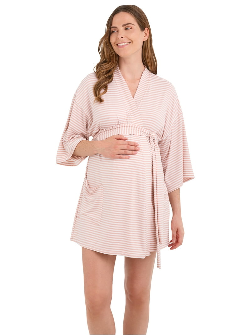 Joyspun Women's Maternity Kimono Robe, Sizes S-XXXL
