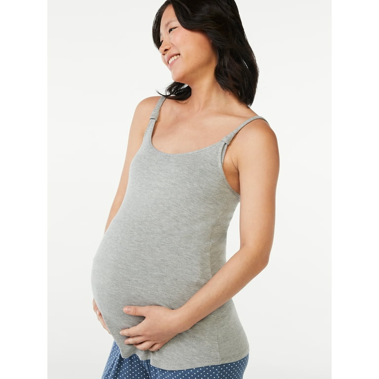 Joyspun Women's Maternity Nursing Cami with Hidden Clip, Sizes S to 3X 