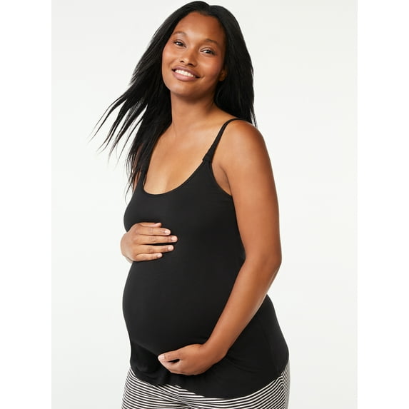 Joyspun Women's Maternity Nursing Cami with Hidden Clip, Sizes S to 3X
