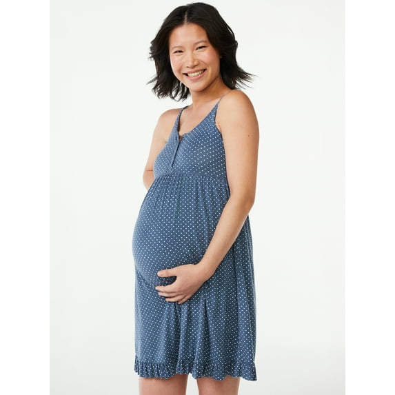 Joyspun Women's Maternity Nursing Chemise Dress, Sizes S to 3X