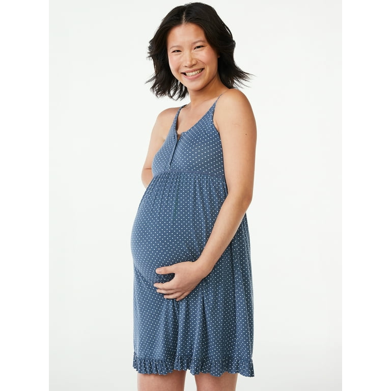 Joyspun Women's Maternity Nursing Chemise Dress, Sizes S to 3X 