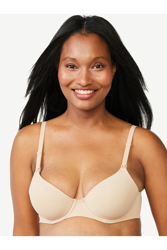 Women's Maternity Nursing T-Shirt Bra with Flex Cup, Sizes 34B to 40DDD