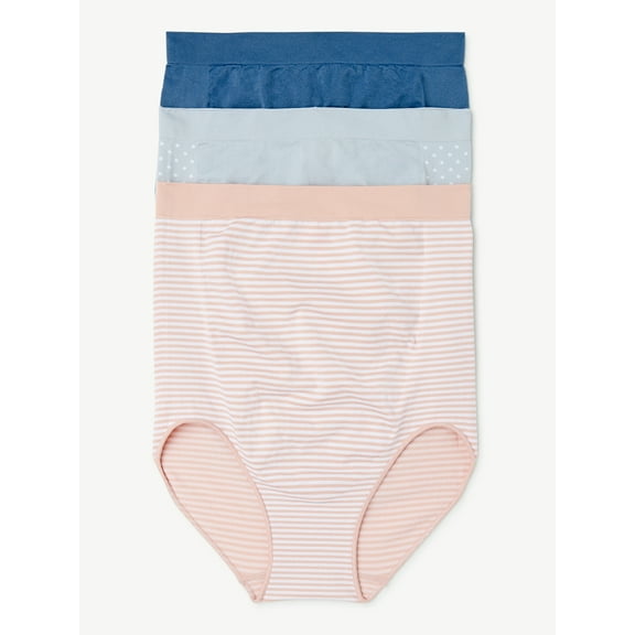 Joyspun Women’s Maternity Over-the-Belly Seamless Underwear, 3-Pack, Sizes S-XXXL