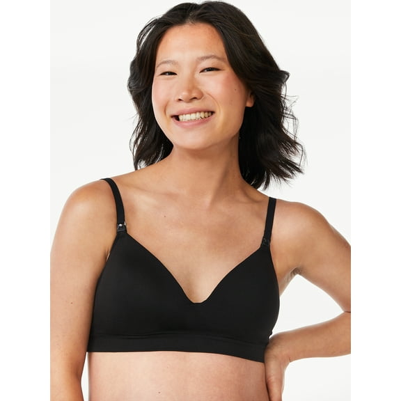 Joyspun Women's Maternity Seamless Nursing Bra with Flex Panel, Sizes S to XXXL