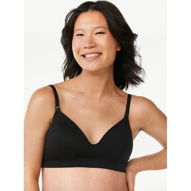 Joyspun Women's Maternity Seamless Nursing Bra with Flex Panel, Sizes S