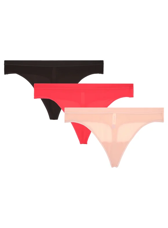 Women's Micro Thong Panties, 3-Pack, Sizes XS-3XL