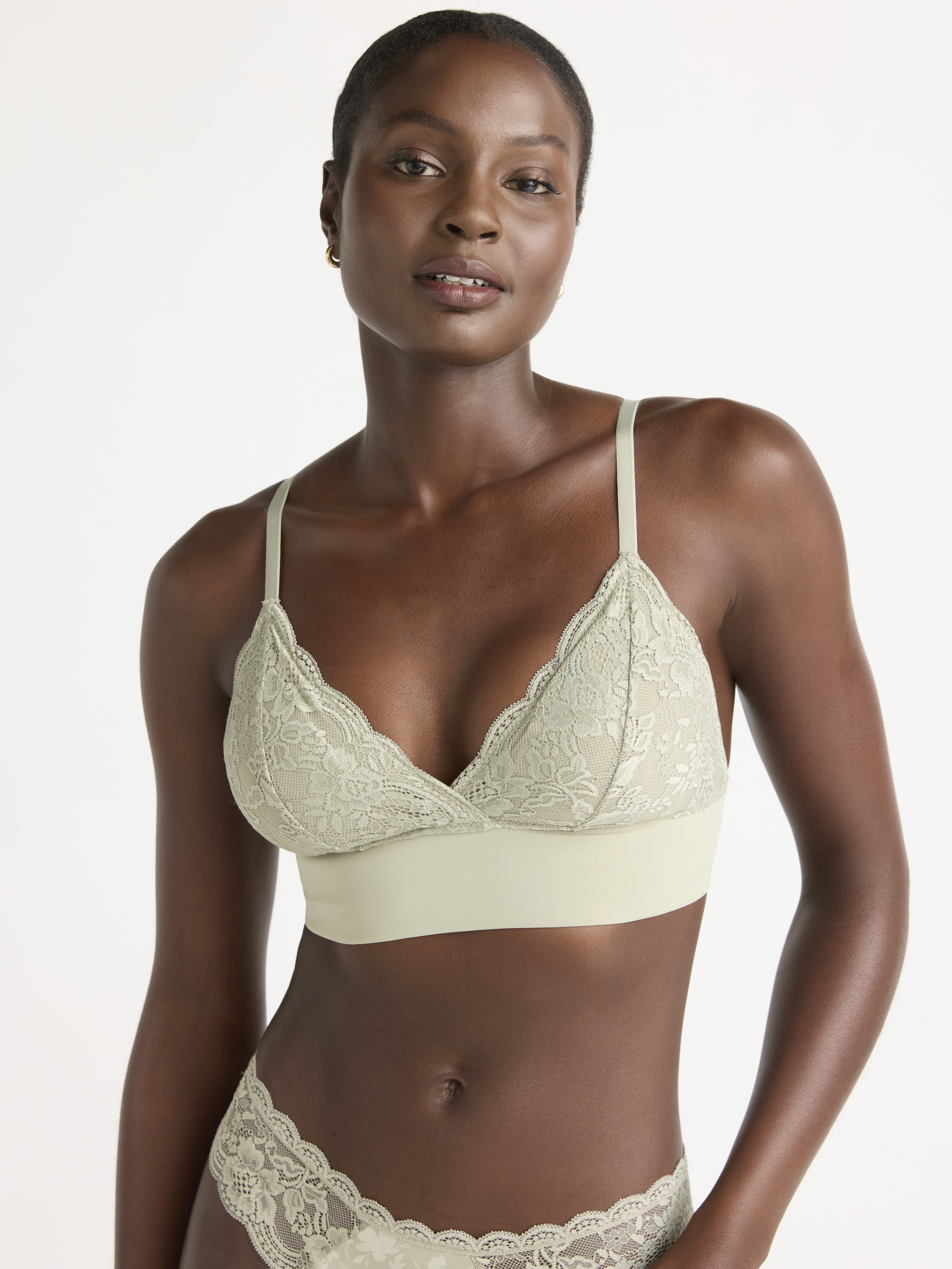 Joyspun Women's Micro and Lace Bralette, Sizes S-3XL