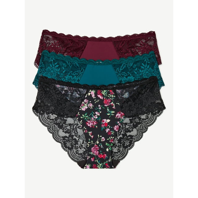 Joyspun Women's Microfiber Hipster Panties, 3-Pack, Sizes XS to 3XL - Walmart.com