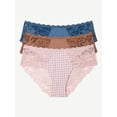 thumbnail image 1 of Joyspun Women's Microfiber and Lace Hipster Panties, 3-Pack, Sizes XS-3XL, 1 of 3