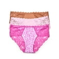 thumbnail image 1 of Joyspun Women's Microfiber and Lace Hipster Panties, 3-Pack, Sizes XS-3XL, 1 of 4