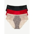thumbnail image 1 of Joyspun Women's Microfiber and Lace Hipster Panties, 3-Pack, Sizes XS-3XL, 1 of 3