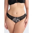 thumbnail image 1 of Joyspun Women's Microfiber and Lace Thong Panties, 3-Pack, Sizes XS-3XL, 1 of 5