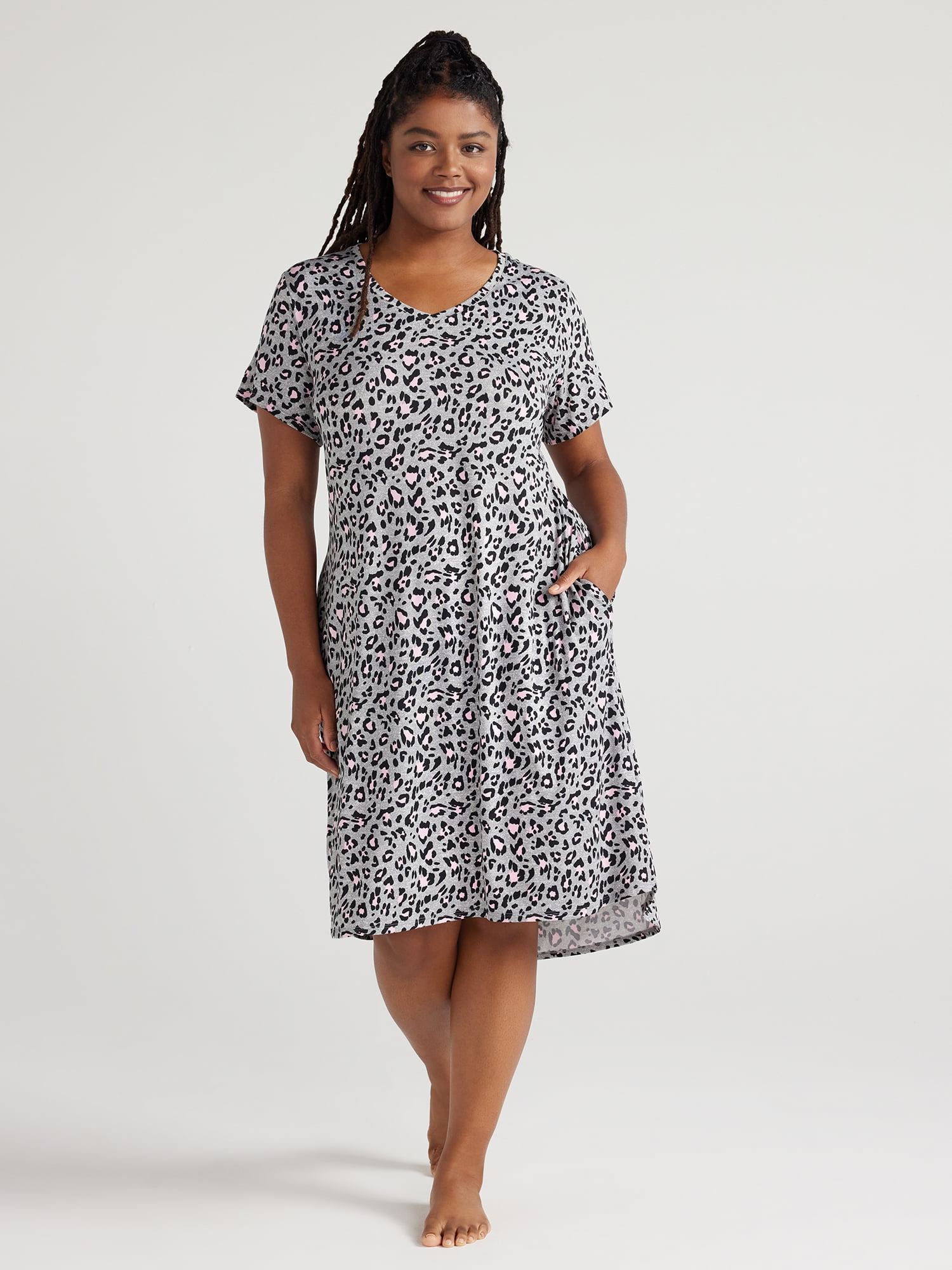 Joyspun Women's Midi Chemise , Sizes S to 3X - Walmart.com