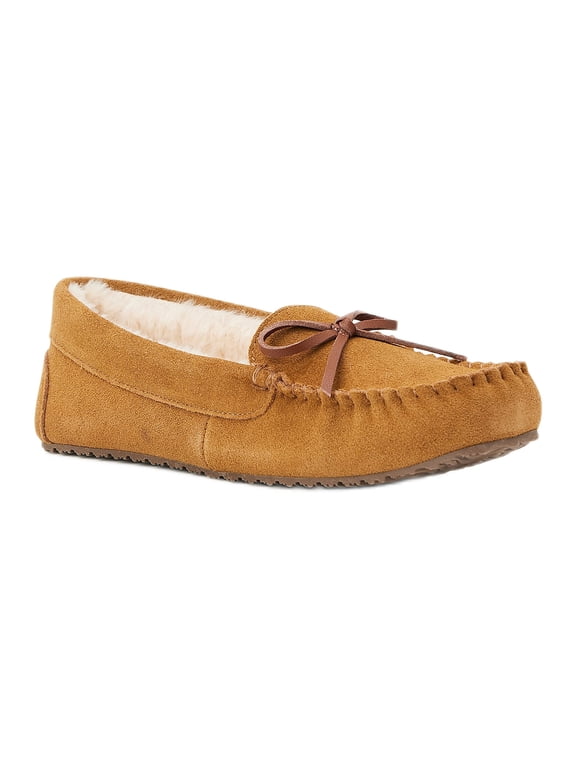 Women's Chestnut Suede Moccasin Slipper
