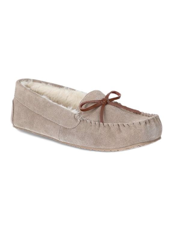 Women's Suede Moccasin Slippers, Wide Width Available