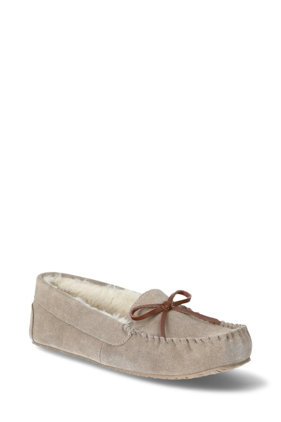 Women's Suede Moccasin Slippers, Wide Width Available