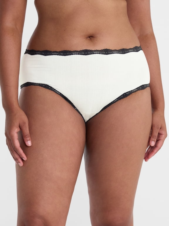 Women's Modal Hipster Panties with Lace, 3-Pack, Sizes XS-XXXL