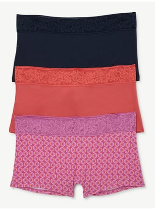 Joyspun Women's Sheer Stripe Seamless Bikini Panties, 3-Pack, Sizes S to 3XL