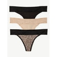 thumbnail image 1 of Joyspun Women's Modal and Lace Thong Panties, 3-Pack, Sizes S to 3XL, 1 of 3