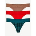 thumbnail image 1 of Joyspun Women's Modal and Lace Thong Panties, 3-Pack, Sizes S to 3XL, 1 of 3