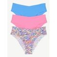 thumbnail image 1 of Joyspun Women's No Show Cheeky Panties, 3-Pack, Sizes XS to 3XL, 1 of 3