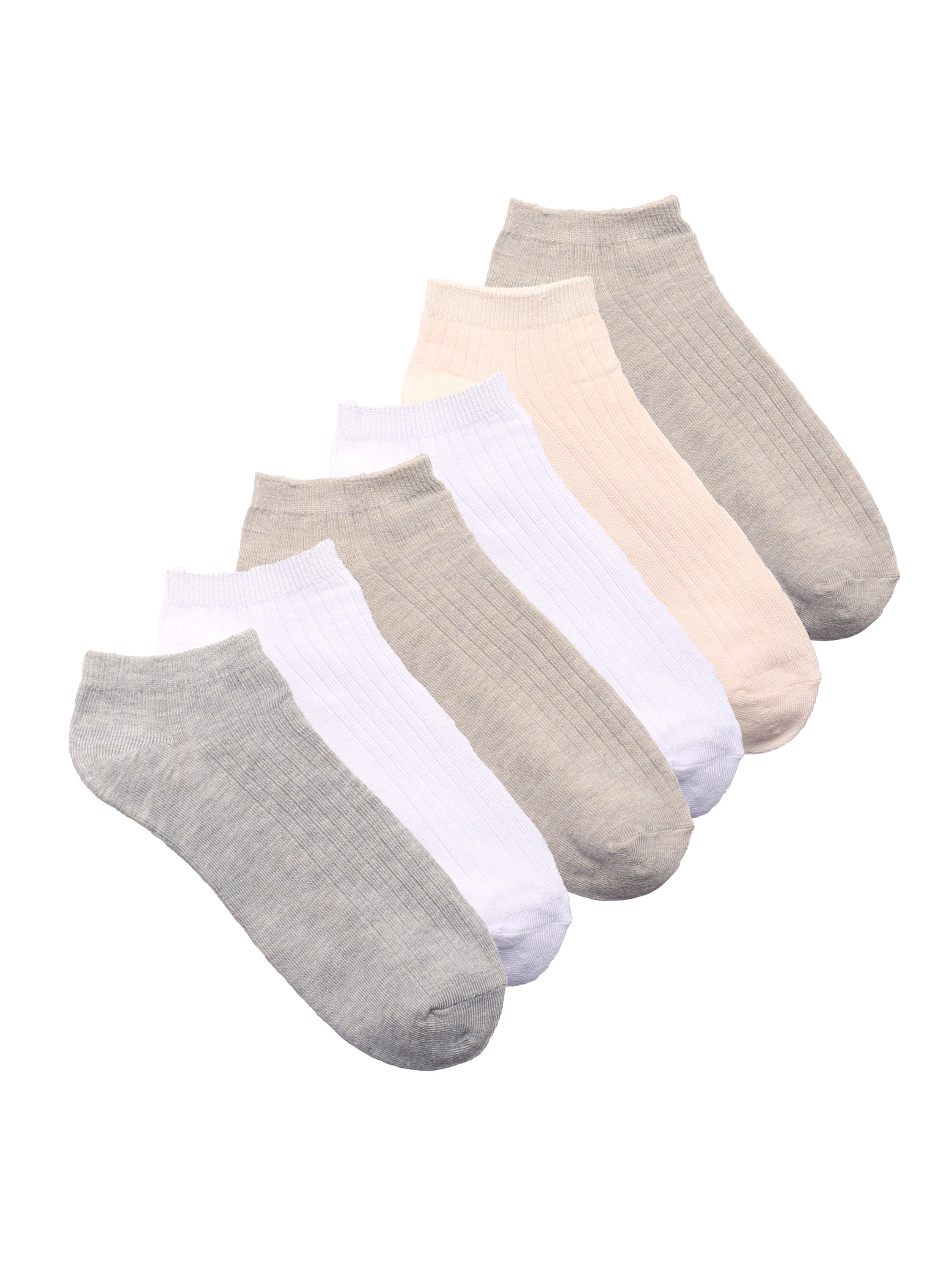 Joyspun Women’s No-Show Dress Socks, 6-Pack, Shoe Sizes 4-10