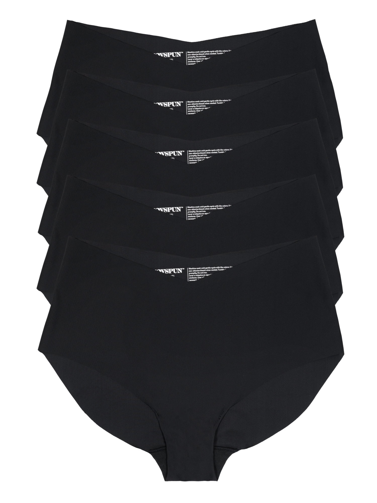 Joyspun Women's No Show Freecut Brief Panties, 5-Pack, Sizes XS-3XL