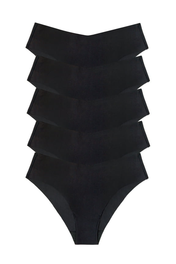 Women's No Show Freecut Cheeky Panties, 5-Pack, Sizes XS-3XL