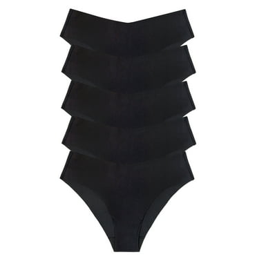 Joyspun Women's No Show Freecut Cheeky Panties, 5-Pack, Sizes XS to 3XL, Style JS693PK