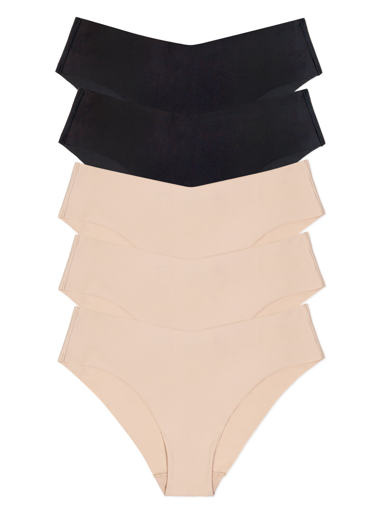 Joyspun Women's No Show Freecut Cheeky Panties, 5-Pack, Sizes XS-3XL