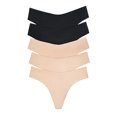thumbnail image 1 of Joyspun Women's No Show Freecut Thong Panties, 5-Pack, Sizes XS to 3X, Style JS691PK, 1 of 4