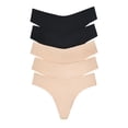 thumbnail image 1 of Joyspun Women's No Show Freecut Thong Panties, 5-Pack, Sizes XS to 3X, Style JS691PK, 1 of 4