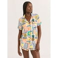 thumbnail image 1 of Joyspun Women’s Notch Collar Top and Shorts Pajama Set with Piping, 2-Piece, Sizes XS-3X, 1 of 7