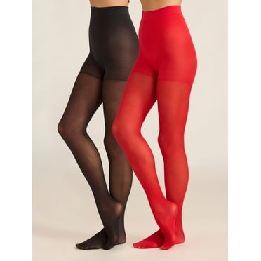 DKNY Opaque Control Top Tights 2-Pack For Women – Tall, Brown & Black, Nylon/Spandex