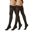 thumbnail image 1 of Joyspun Opaque Lace Top Thigh High Stockings for Women, Regular & Plus Sizes, 2-Pack, 1 of 5